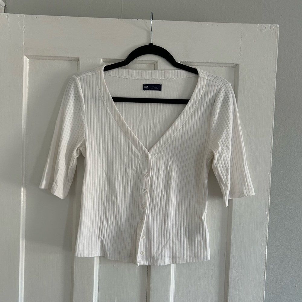 Elegant White Button-Up Top
